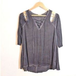 143 Story by Line Up Grey Designer Cut Out Shirt